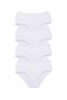 4 Pieces Tutku Women's High Waist Bato Thick Rubber Panties White (With Earphones as a Gift)
