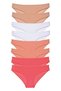8 Pieces Super Eco Set Lycra Women's Slip Panties Skin White Powder Fuchsia (With Earphones as a Gift)