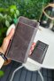 Men's Gray Long Wallet Genuine Leather Portfolio with Phone Compartment Long Men's Wallet |   Boston - 2