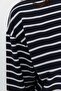 Lacivert Çizgili Oversize/Geniş Kesim Bisiklet Yaka İnce Örme Sweatshirt TWOAW23SW00326 - 5