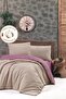 Firuze Ranforce Double Duvet Cover Set Burgundy-Beige