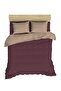 Firuze Ranforce Double Duvet Cover Set Burgundy-Beige - 2