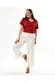 Women's White Elastic Waist Plus Size Ayrobin Trousers - 3