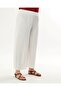 Women's White Elastic Waist Plus Size Ayrobin Trousers - 5