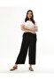 Women's Black Elastic Waist Plus Size Ayrobin Trousers - 4