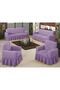 Lycra Wrinkled Sofa Cover Magenta Color Maxi Set 3+3+1+1 Flexible Elastic Sofa Bed Set Cover