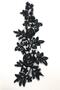 Black Rose Patterned Lace Guipure Sconce - 6