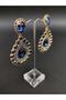 Navy Blue Crystal Stone Henna Wedding Bridal Earring – Bijoux Earring – Bijoux Earring – Bijoux Earring - 6