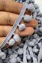 Gray Pompom Ribbon 10 m – Decorative Ribbon - 2