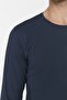 Navy Blue Basic Regular/Normal Fit Crew Neck Long Sleeve 100% Cotton T-Shirt Tmnaw21Ts0208 - 7