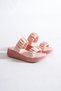 Pink Women's Slippers 4 cm Wedge Heel - 2
