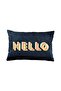 غطاء وسادة مزخرف مخملي باللون الأزرق الداكن من سلسلة قوس قزح من Hello (35 × 50)
