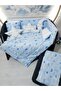 70x120 Baby Sleeping Set with Mosquito Net and Moon Pattern, 12 Pieces Compatible with Park Cribs (crib is not included) - 4