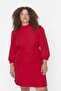 Red Plus Size Unlined Long Sleeve A-Cut Mini Woven Dress Tbbaw23Ah00035 - 2