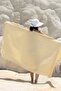 100% Organic Cotton, Zebra Patterned Yellow Peshtemal, Bath and Beach Towel, 100x175cm - 4