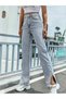 Kalista 90's Slit Blue Lycra Super High Waist Loose Jean Trousers - 2