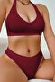 Kadın Bordo Seamless Tanga Sütyen Takım - 2