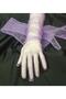Diamond sparkling evening dress bridal gloves long lilac - 3