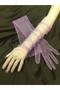 Diamond sparkling evening dress bridal gloves long lilac - 4