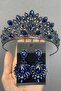 Wedding Henna Crown Navy Blue Bridal Henna Crown and Earrings – Crown – Crown - 8