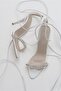 Cherilyn Stone Rope Laced White Patent Leather 10 cm Women's Classic Heeled Shoes - 4