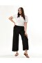 Women's Black Elastic Waist Plus Size Ayrobin Trousers - 3