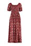 Burgundy Patterned Woven Chest Elastic Dress TBBSS22EL1611 - 8