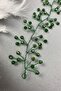 إكسسوار شعر تاج الزفاف المطرز باللون الأخضر - 6