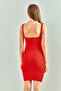 Women's Red Double Strap Dress 20223095 - 6