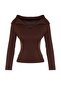 Brown Carmen Collar Knitwear Sweater Twoaw22Kz0993 - 8