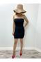 Flexible Crepe Fabric Strapless Black Mini Evening Dress and Graduation Dress 059 - 2