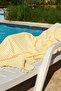 100% Organic Cotton, Zebra Patterned Yellow Peshtemal, Bath and Beach Towel, 100x175cm - 5