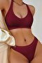Kadın Bordo Seamless Tanga Sütyen Takım - 4