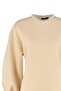 Bej Oversize/Geniş Kalıp Yırtmaç Detaylı Kalın İçi Polarlı Örme Sweatshirt TWOAW23SW00195 - 11