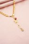 Women's Special Design Baguette Zircon Red Stone Princess Chain Necklace - 2