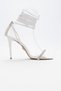 Cherilyn Stone Rope Laced White Patent Leather 10 cm Women's Classic Heeled Shoes - 2