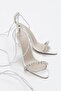 Cherilyn Stone Rope Laced White Patent Leather 10 cm Women's Classic Heeled Shoes - 3