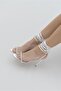 Cherilyn Stone Rope Laced White Patent Leather 10 cm Women's Classic Heeled Shoes - 6