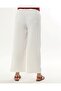 Women's White Elastic Waist Plus Size Ayrobin Trousers - 7