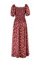Burgundy Patterned Woven Chest Elastic Dress TBBSS22EL1611 - 6