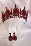 Red Crystal Stone Henna Crown and Earring Set, Bridal Crown and Earring Set, Bridal Accessory – Bridal Akse - 4