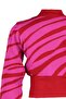 Nar Çiçeği Zebra Desenli Crop Triko Kazak TWOAW21KZ0010 - 8