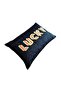 Lucky Patterned Rainbow Series Dark Blue Velvet Decorative Throw Pillow Cover (35 X 50) - 4