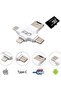 4 In 1 iOs Android Type-C Lightning USB-A Micro SD TF Card Reader White - 5