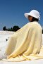 100% Organic Cotton, Zebra Patterned Yellow Peshtemal, Bath and Beach Towel, 100x175cm - 2