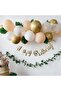 Happy Birthday Calligraphy Banner and Balloon Set Salmon Gold Birthday Set