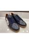Men's Leather Casual Shoes136009 Navy Blue - 2