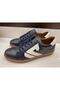 Men's Leather Casual Shoes136009 Navy Blue - 3