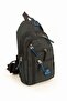Linen Cross Back Shoulder and Chest Daily Bag with Headphone and USB Port Blue-black