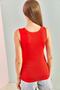 Women's Red Blouse with Lace Pattern on the Edges 40021018 - 6